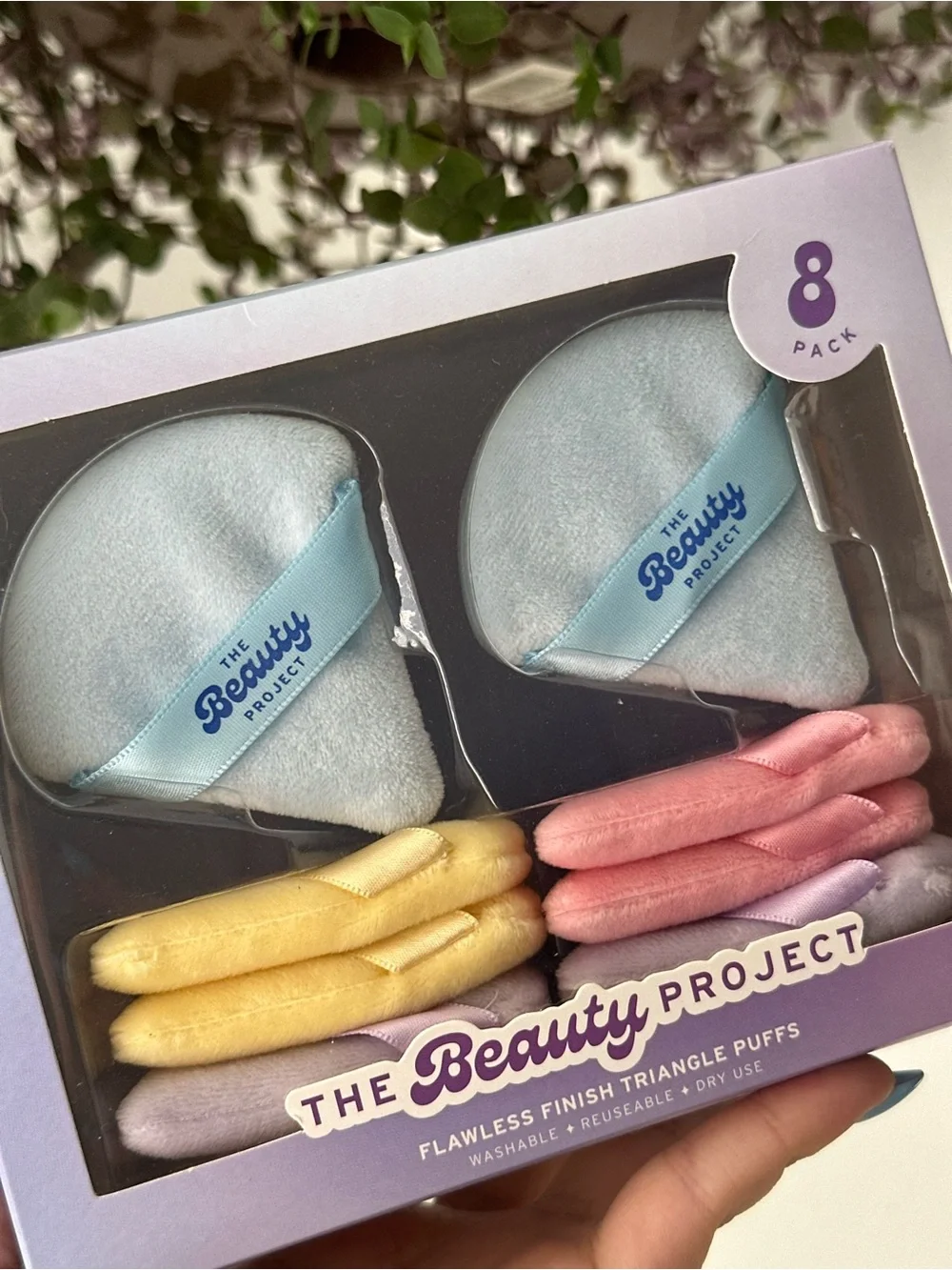 NWT TBP Triangle Makeup Puffs - Pastel Blue, Pink, Yellow, Lilac (8 Pack)